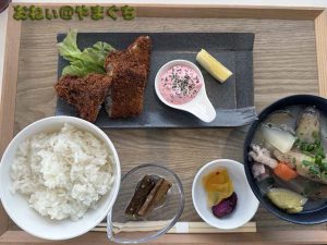 サワラのフライ豚汁御膳